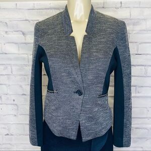Halogen grey and black one button blazer